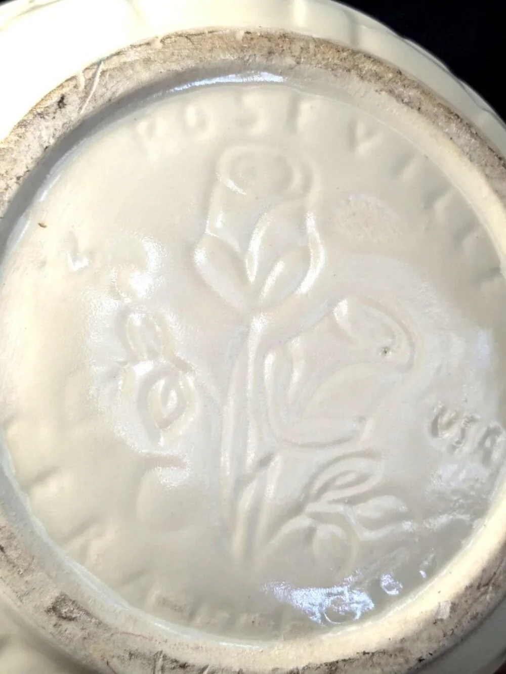 Roseville Ceramics Inc. Mixing Bowl 8.5 Inch Green Ivy Leaves Country Farmhouse